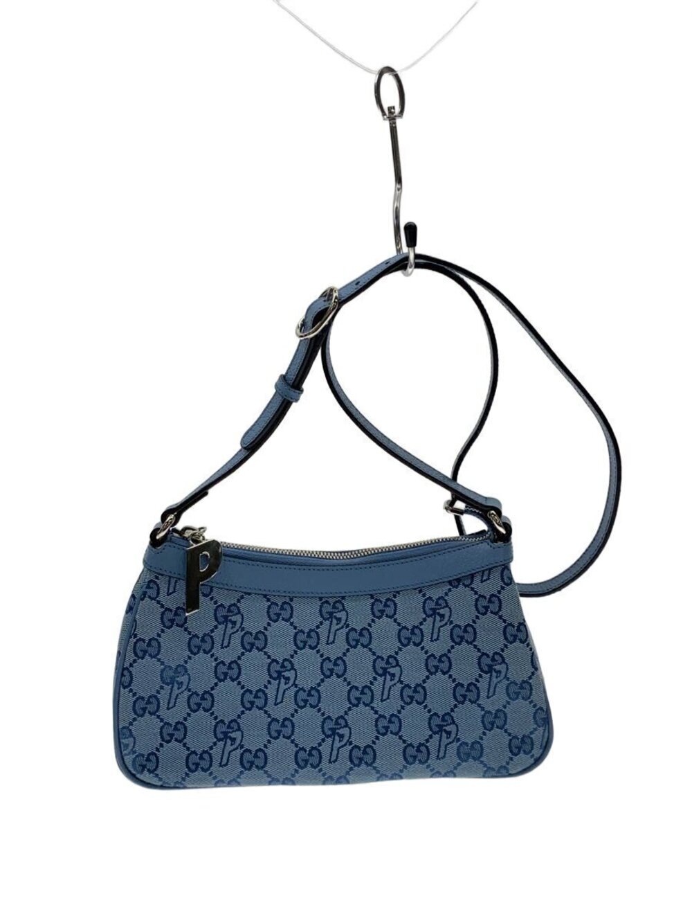 Gucci Half Moon Shoulder Bag GG Canvas Blue All over